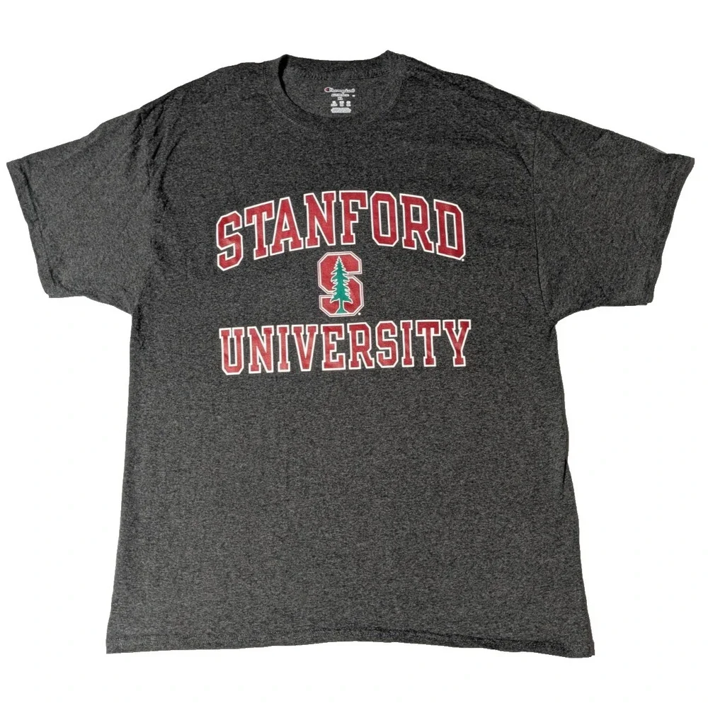 STANFORD UNIVERSITY x Champion Gray Heather T-Shirt - Men XL - Picture 1 of 12